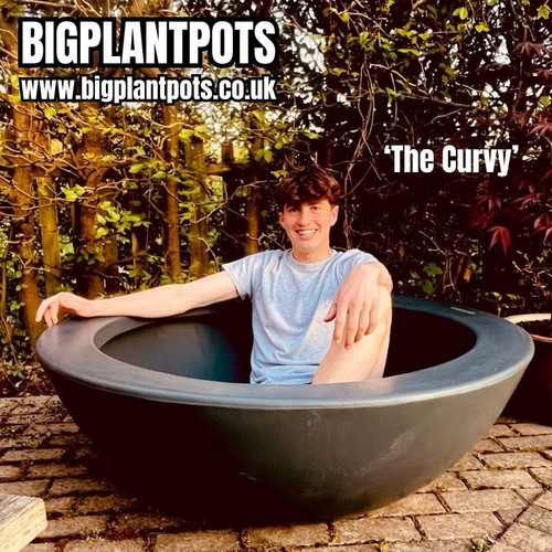 THE CURVY Big 120cm Outdoor Bowl Planter EXTRA LARGE Garden Pot WATER ...