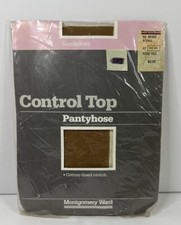 Vintage Montgomery Ward Sandalfoot Pantyhose Control Top Beige X-Tall