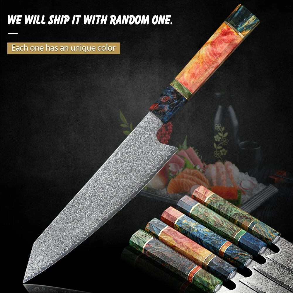 High Qualit Damascus Chef's Knife Japanese Damascus Steel Salmon Slicing Kitchen