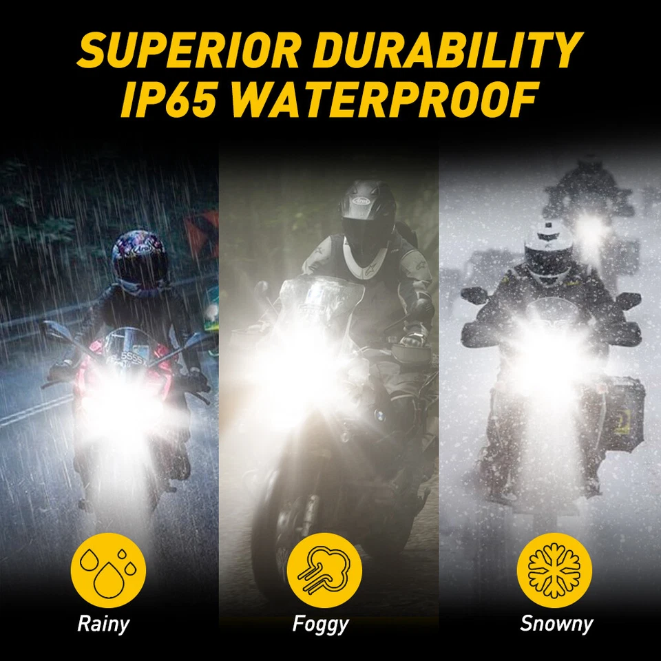 H4 9003 HS1 LED ATV Motocicleta Faro UTV Globo Alto/Bajo 6500K Bombilla EE. UU. Foto 4 de 4