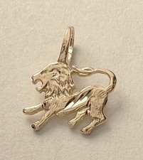 New 14k Yellow Gold Leo Lion Zodiac Sign Charm Pendant