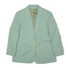Vintage Lady H By Peter Hahn Blazer Jacket Green Wool 90s Womens Uk 16
