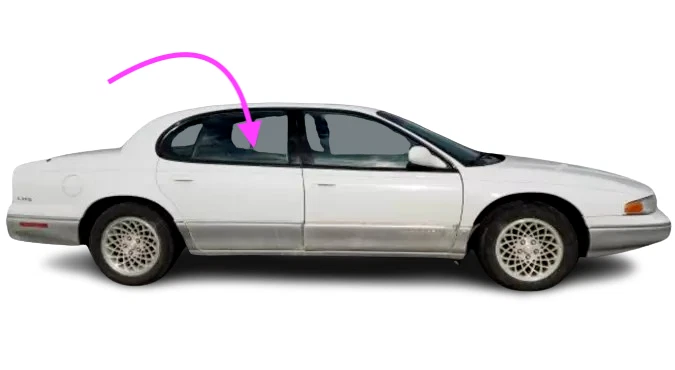 Chrysler LHS, New Yorker FWD : 1994, 1995-1997, Right Rear Door Glass, Clear - Image 2 of 4