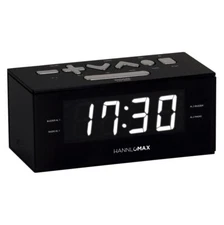 HX-144CR Alarm Clock Radio PLL AM/FM Radio 1.2” White LED Display Digital Clo...