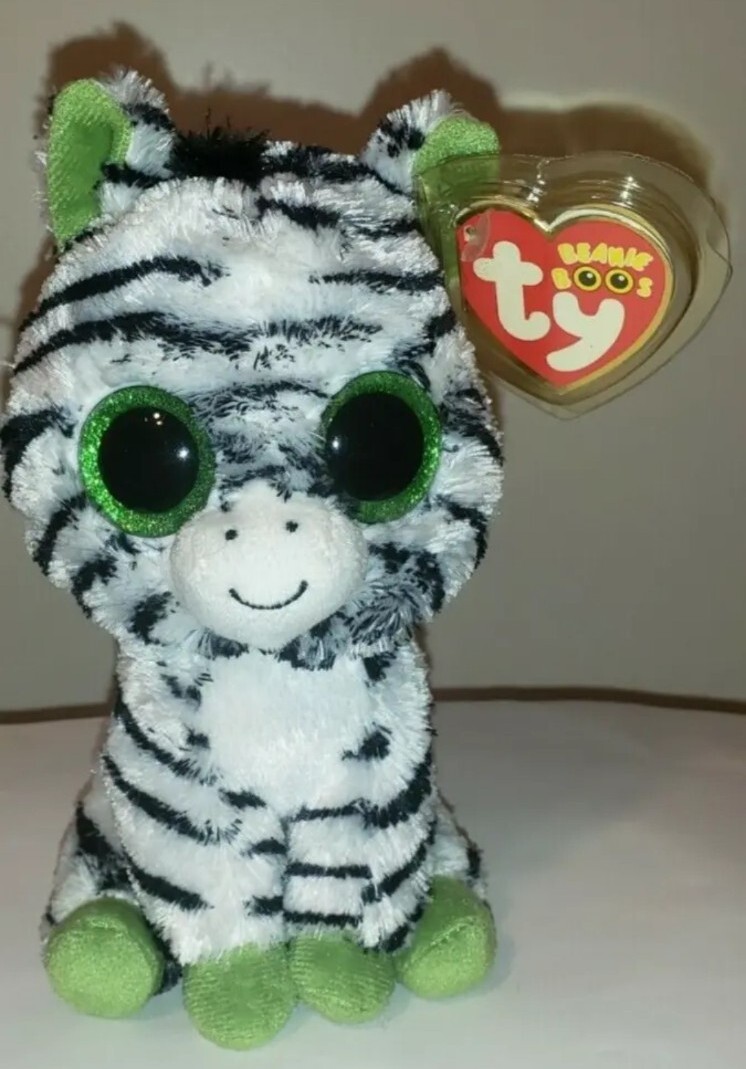 Ty Beanie Boos ZIG-ZAG Zebra Glitter Eyes 6