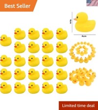 24-Piece Mini Yellow Rubber Bath Ducks Set for Child's Safe Bath Time Fun