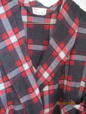 VTG BVD Brand Traditionals Lounger Men's Small Robe 50/50 Blend Plaid L