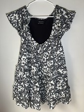 Urban Outfitters Women’s Babydoll Mini Black & White Dress Size: Medium