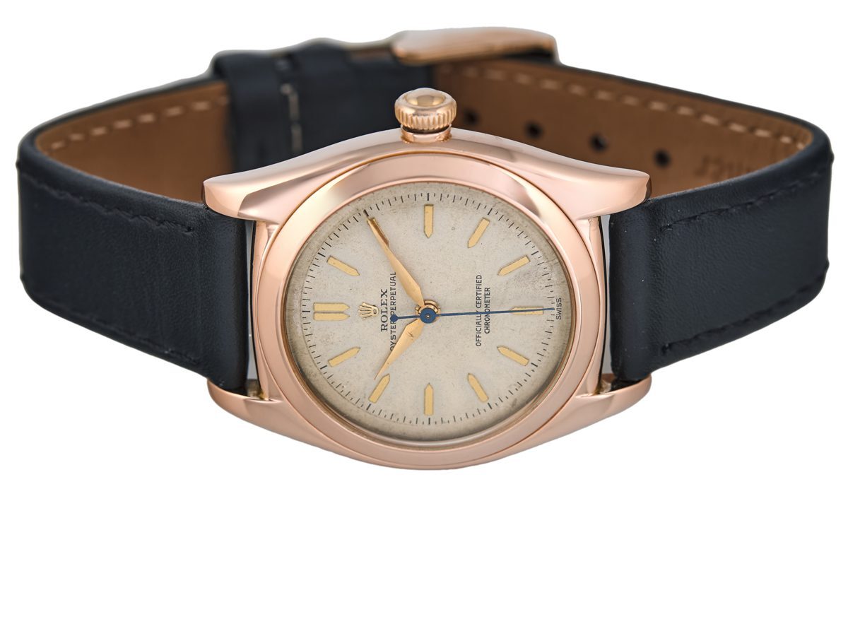 Rolex Oyster Perpetual Bubbleback 14ct Pink Gold 1954 UK