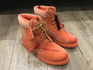 off white timberland orange