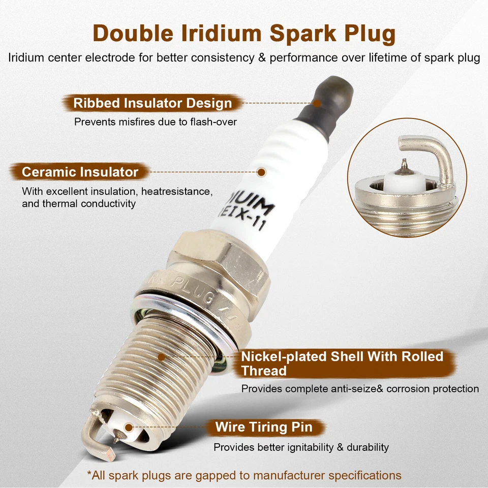 Kit de bobinas de encendido y bujías de iridio para Jaguar XJR 1999 2000 2001 2002 2003 Foto 2 de 4