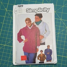 Simplicity 7699 Pattern Women Men Teen Loose Fit Pullover 2 Length Sweatshirt