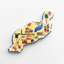 Spain Lanzarote Map Fridge Magnet Travel Decoration Crafts