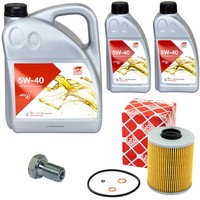MotoröL Set Febi SAE 5W-40 7 Liter + ÖLfilter + Schraube FüR BMW 3Er E36 5Er E34