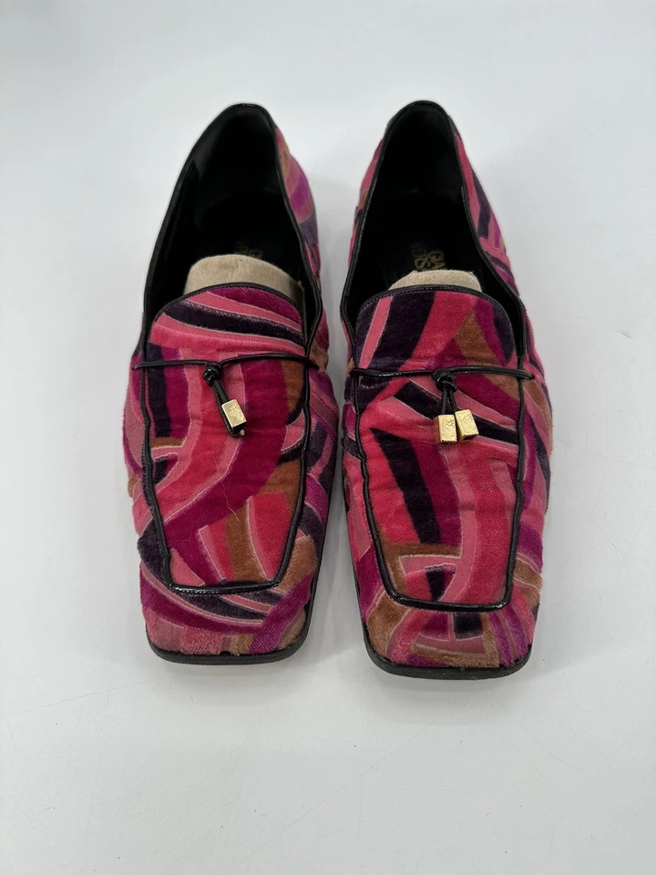 Zapatos Mocasines Vintage Gianni Versace Multi Abstractos Sin Cordones Talla 38.5 Italia Foto 2 de 4