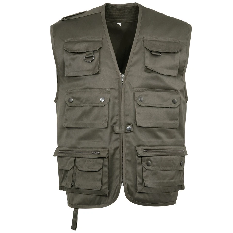 Gilet sans manche multi-poches reporter taille XL X-Large vert / kaki - Photo 1/1