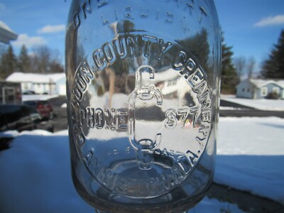 TREQ Milk Bottle Calhoun County Creamery Dairy Anniston AL CALHOUN COUNTY Var#1