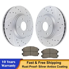 Front Drilled Brake Disc Rotors Pads Brakes for Chevy Malibu G6 HHR Saturn Aura