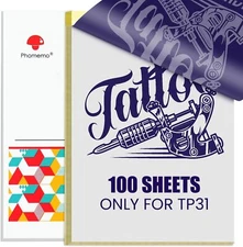 100PCS Tattoo Transfer Paper Stencil Tatoo Paper 3.15" x 5.24" for Phomemo TP31