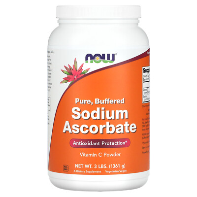 Now Foods Sodium Ascorbate Powder 3 lbs 1361 g GMP Quality Assured, Vegan,