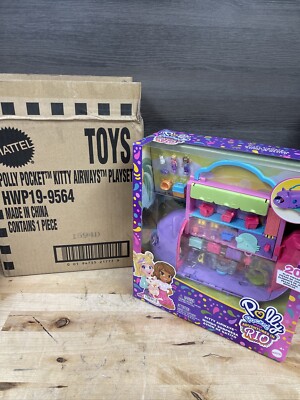 Mattel - Polly Pocket Kitty Airways Airplane Playset with 2 Micro Dolls and Pet