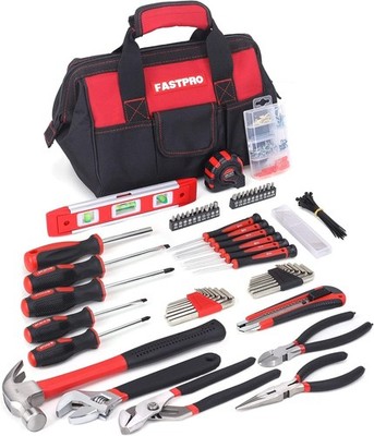 FASTPRO 215-Piece Home Repairing Tool Set with 12-Inch Wide Mouth Open Storage B