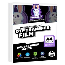 DTF Transfer Film A4: 50 Sheets Premium Matte Double Sided DTF film PET Trans...