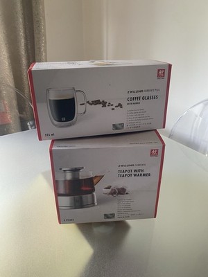 Zwilling Teekannen-Set NEU & OVP   mit Teewärmer + 2 Gläsern