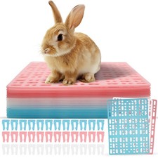 18 Pack Plastic Rabbit Cage Mat, Bunny Resting Mats for Cage with Snap Joint,...