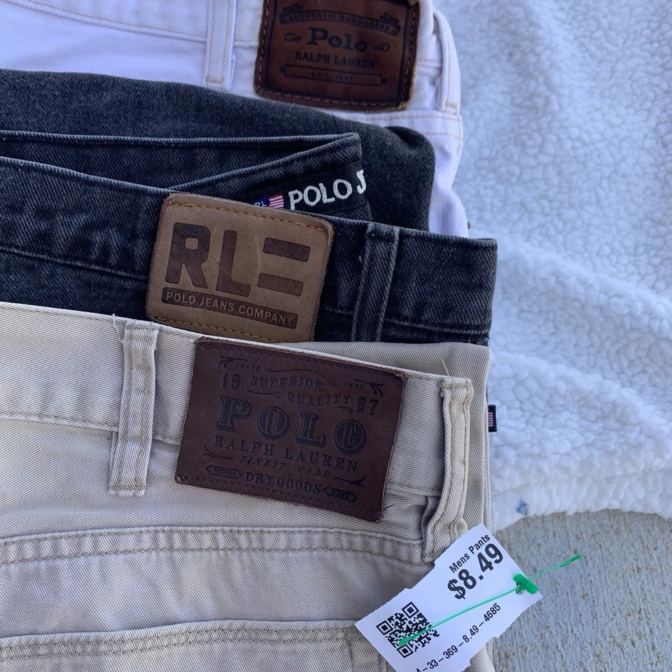 Lote de 15 pantalones Polo Ralph Lauren para hombre talla 35/36 gorras elásticas, LRL BULK Foto 3 de 4