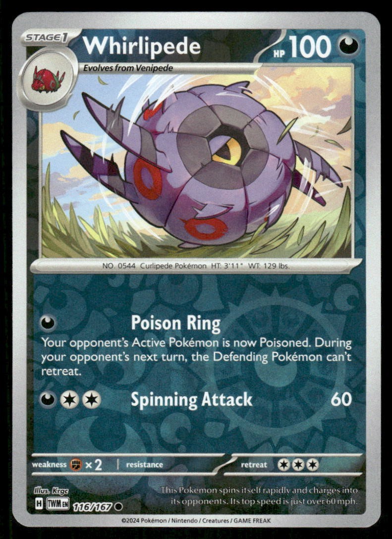 Whirlipede 116/167 - Twilight Masquerade - Reverse Holo Common NM