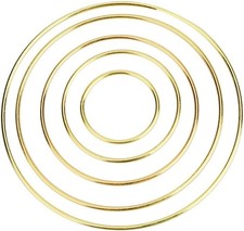 Metal Macrame Rings - 10 Pieces, 5 Sizes, Gold for Craft Projects