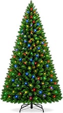 7.5FT Artificial Christmas Tree Dual Color LEDs for Living Room Christmas Decor