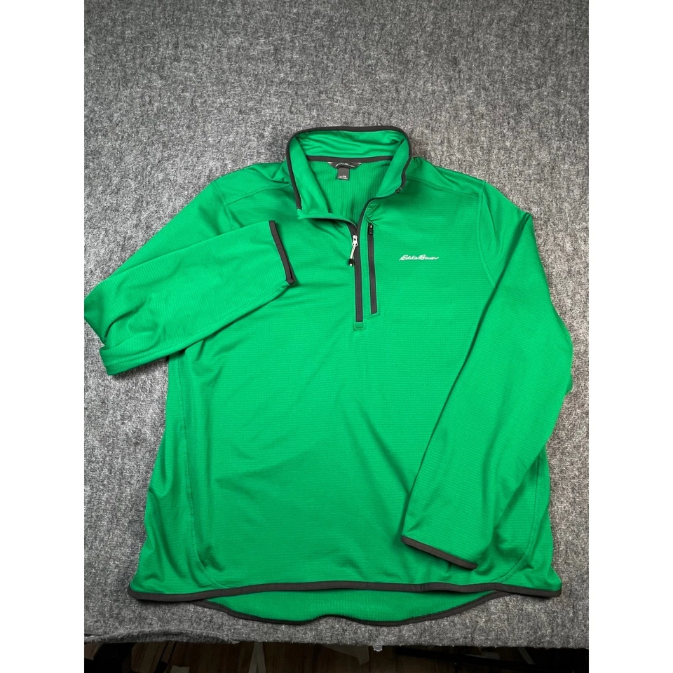 Pullover Eddie Bauer Activador Rejilla Polar 1/2 Cremallera Hombres XXL Verde Hierba LS Nuevo Foto 3 de 4