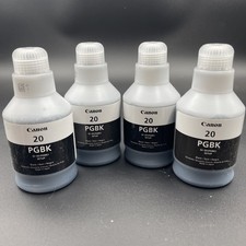 Canon GI-20 PG Black Ink Bottles Lot of 4 PG BK Printer Ink Genuine