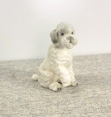 Vintage Porcelain Standard Poodle Figurine Japan 3.75'' MCM