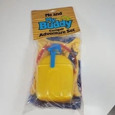 Vintage Me & My Buddy Camper Adventure Set Doll Clothes Backpack Hat Canteen New