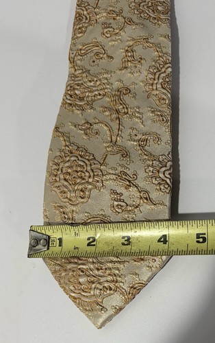 Emilio Ponti Tie Textured Paisley Golden Hues Handmade Silk NWT - Picture 3 of 10