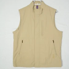 Kent & Curwen Vest Men's Medium Beige Cream Full Zip Pockets Purple Label Preppy