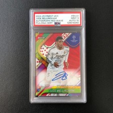 2024-25 Topps Finest UEFA Auto Jude Bellingham Red Wave /5 PSA 9 Real Madrid