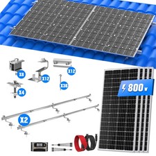 800W Solaranlage Komplettpaket Solarpanel Solarmodul mit Ziegeldach PV Halterung