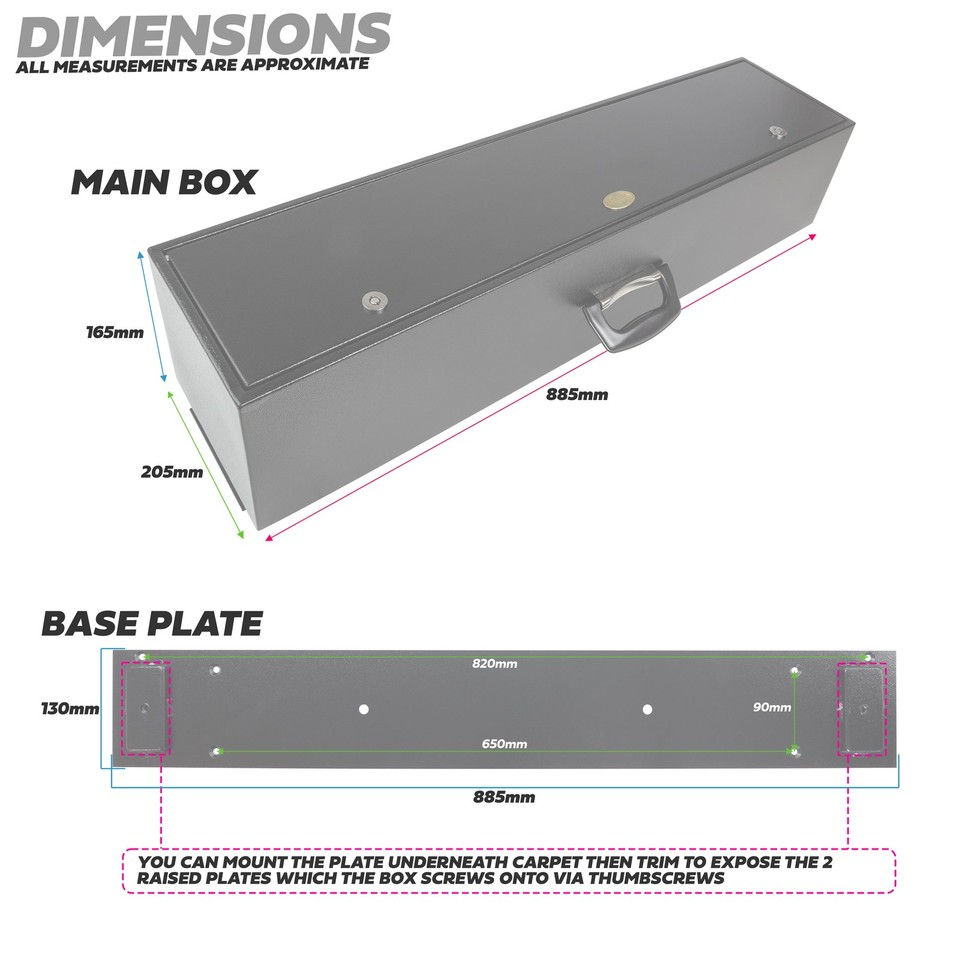 Gun Box High Security Metal Lockable Case Range Rover Classic 1992-2001 ...