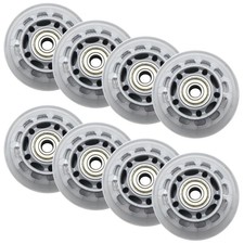 Inline Skate Wheels 64mm, Clear Roller Blade Replacement Wheels with Bearings...