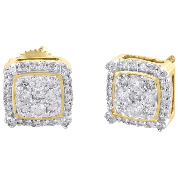 JFL Diamonds & Timepieces 10K Gelbgold Diamant Ohrstecker Cushion 8Mm 0.50Ct-image