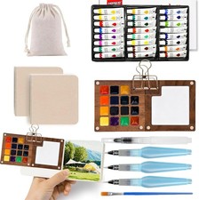 Mini Paint Set, Pocket Set with Paint, Travel Paint kit,Brush, Sketchbook C...