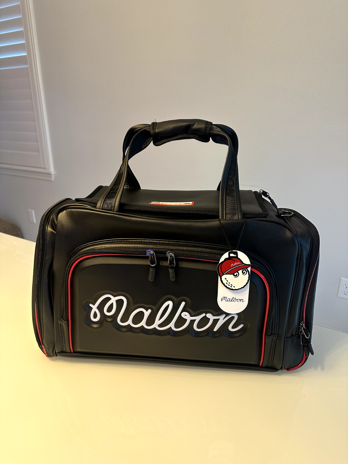 Malbon Golf Black/Red Travel Bag Duffle w Shoulder Straps