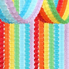 Rainbow Red-Orange Green-Blue Purple Streamers Garland - 12pcs Colorful Theme