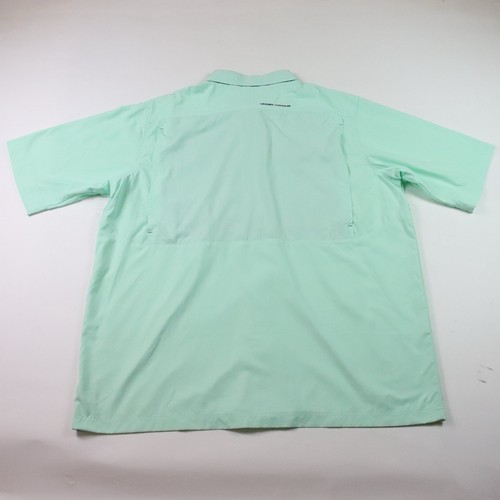 Under Armour Mens Size L Fish Stalker Shirt Green Short Sleeve Vented Heatgear - Picture 8 of 11
