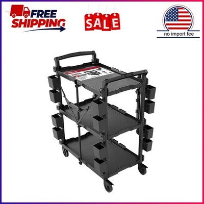 Hyper Tough Hyper Stack New Foldable Collapsible Utility Cart, Black