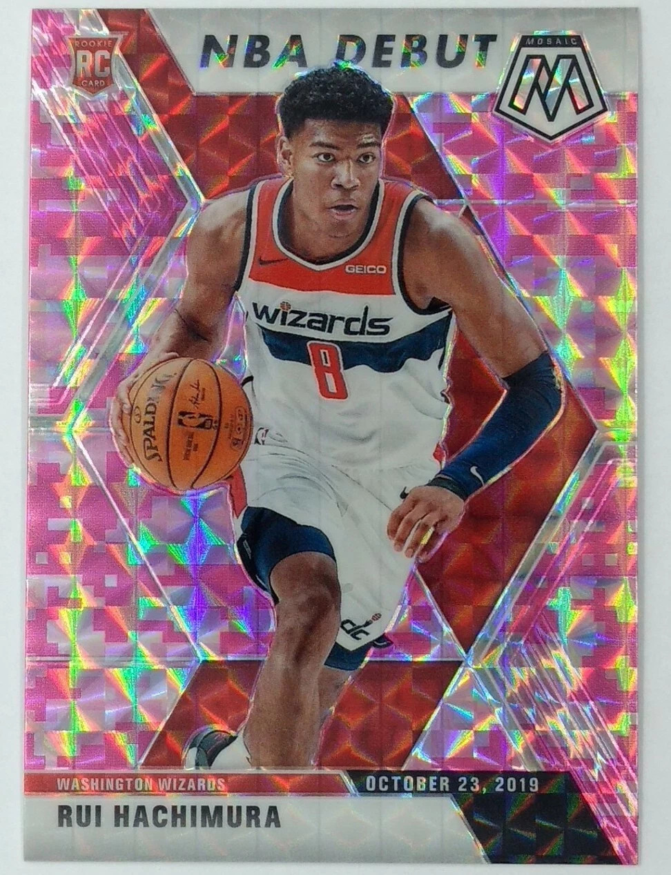 2019-20 Panini Mosaic Pink Camo Prizm Rui Hachimura Rookie RC #275